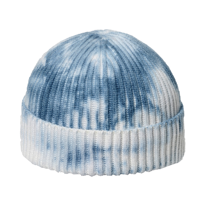 High Quality Custom Logo Tie Dye Fashion Classic Casual Adult Unisex Outdoor Winter Warm Short Hat Knitted Beanie For Daily