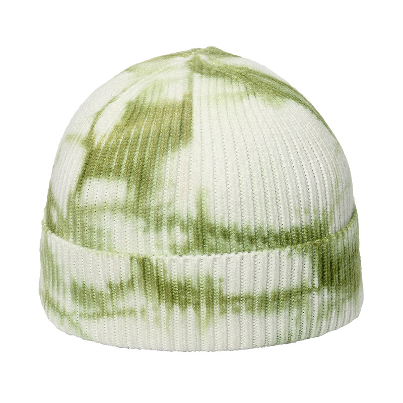 High Quality Custom Logo Tie Dye Fashion Classic Casual Adult Unisex Outdoor Winter Warm Short Hat Knitted Beanie For Daily
