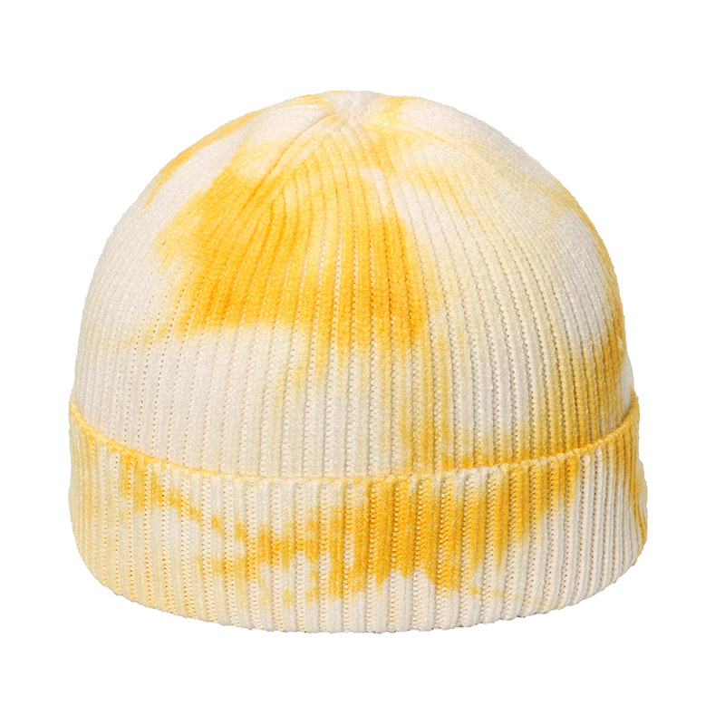 High Quality Custom Logo Tie Dye Fashion Classic Casual Adult Unisex Outdoor Winter Warm Short Hat Knitted Beanie For Daily