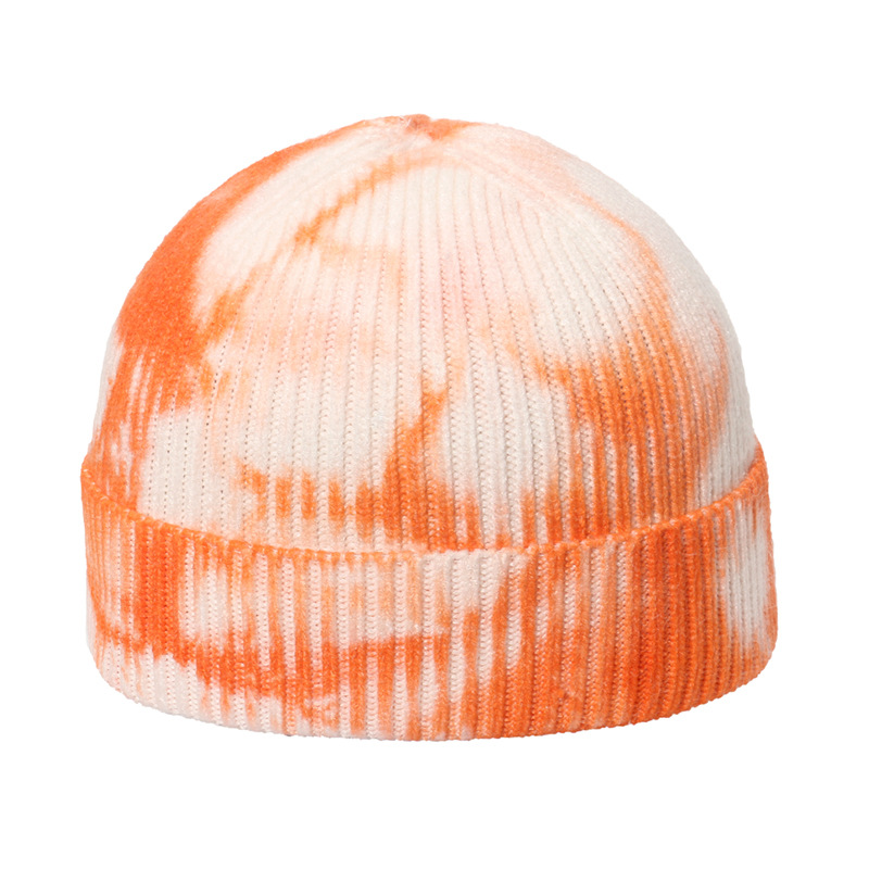 High Quality Custom Logo Tie Dye Fashion Classic Casual Adult Unisex Outdoor Winter Warm Short Hat Knitted Beanie For Daily