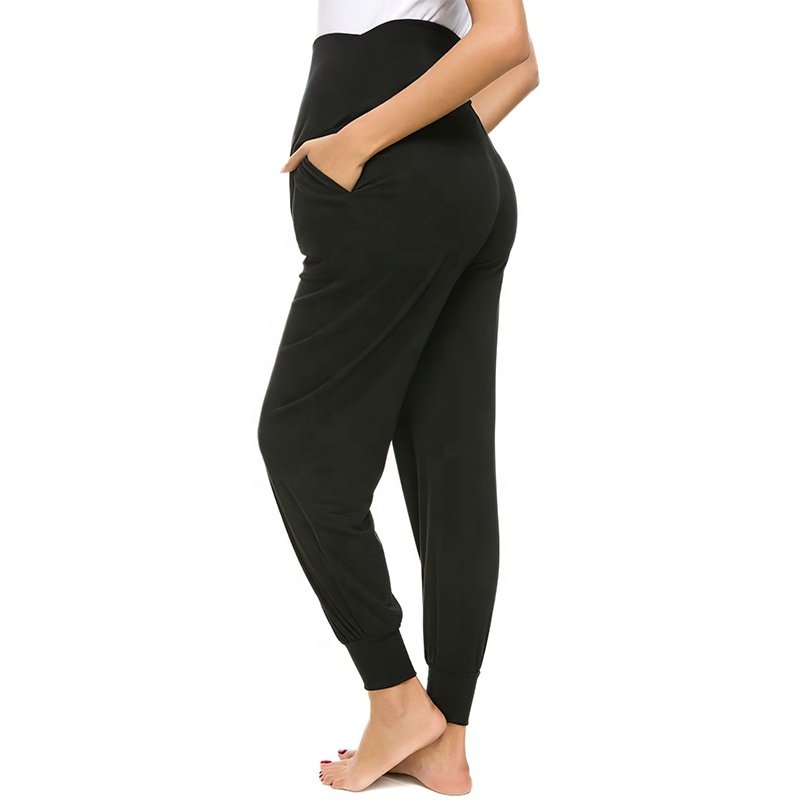 Womens Motherhood Maternity Pants Comfort Stretchy Pregnancy Trousers Pregnant Sweatpants Plus Size Loungewear Black Leggings