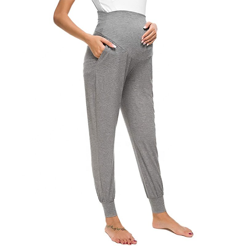 Womens Motherhood Maternity Pants Comfort Stretchy Pregnancy Trousers Pregnant Sweatpants Plus Size Loungewear Black Leggings