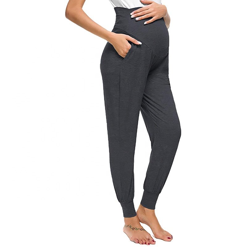 Womens Motherhood Maternity Pants Comfort Stretchy Pregnancy Trousers Pregnant Sweatpants Plus Size Loungewear Black Leggings