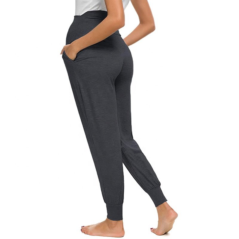 Womens Motherhood Maternity Pants Comfort Stretchy Pregnancy Trousers Pregnant Sweatpants Plus Size Loungewear Black Leggings