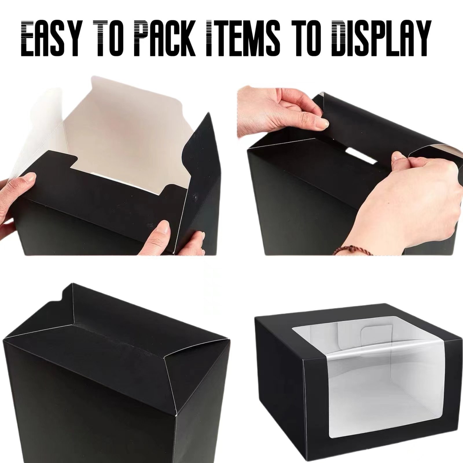 Custom Flip Top PVC Window Packing Boxes Baseball Cap Box Display Shopping Gifts Fashion Hat Storage Packaging Box Logo Printed