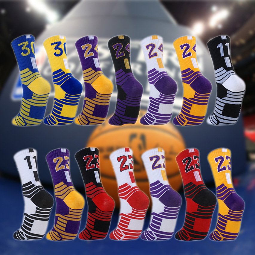 Wholesale anti slip Customized Elite sport basketball socks men unisex custom logo performance basketball socks knitted striped