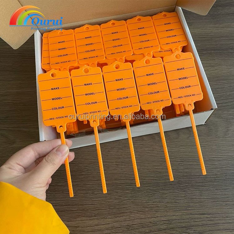 Auto detailing Customized Car Key Tags Security Zip Ties Plastic Sealer Pull Tie Self-Locking Safety Locks keytags