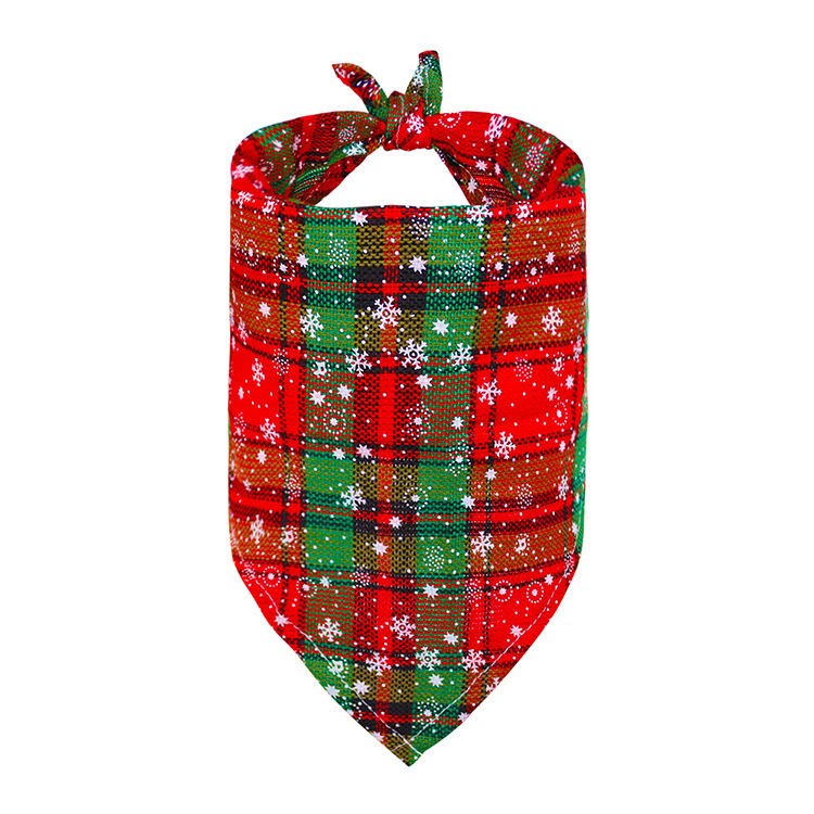 Amaz High Quality Christmas Triangle Pet Scarf Plaid Dog Bandanas
