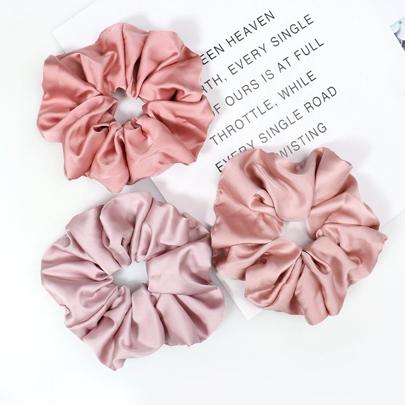 B.PHNE 13cm pink Elastic Hair Tie satin hair scrunchies hair scrunchy accessory for women girls