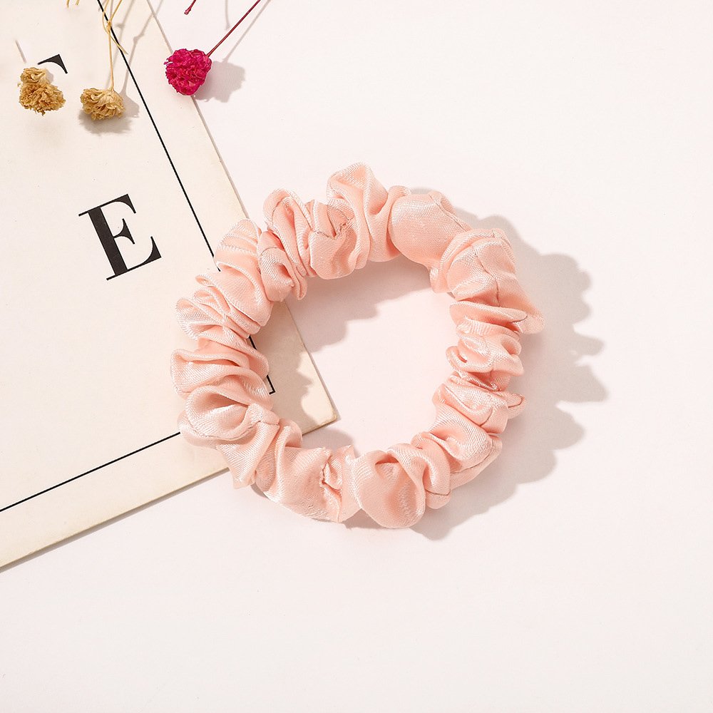 Satin Silk Scrunchies Solid Color Slender Elastic Hair Tie for Women Girl Hair Ponytail Holder Hairband Accessories