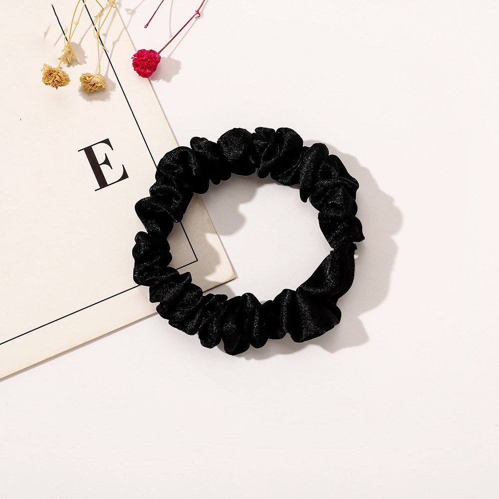 Satin Silk Scrunchies Solid Color Slender Elastic Hair Tie for Women Girl Hair Ponytail Holder Hairband Accessories