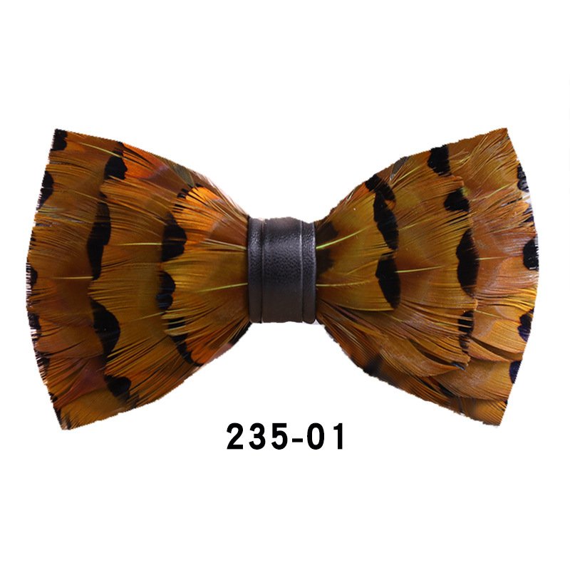 New Design Men's Wedding Bow Tie Fashion Handmade Feather BowTie Gift for Birthday Party Men Bow Tie Suit Accessories