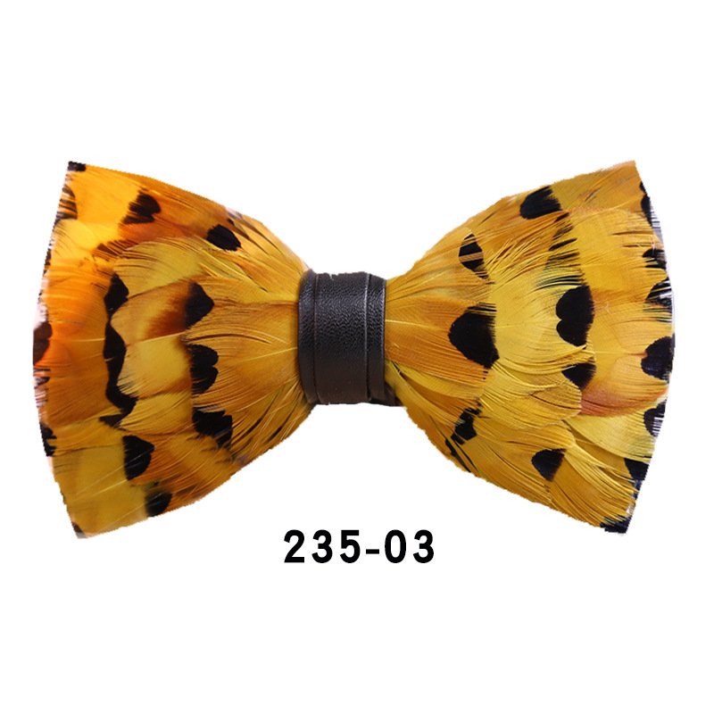 New Design Men's Wedding Bow Tie Fashion Handmade Feather BowTie Gift for Birthday Party Men Bow Tie Suit Accessories