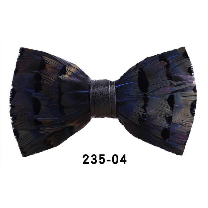 New Design Men's Wedding Bow Tie Fashion Handmade Feather BowTie Gift for Birthday Party Men Bow Tie Suit Accessories