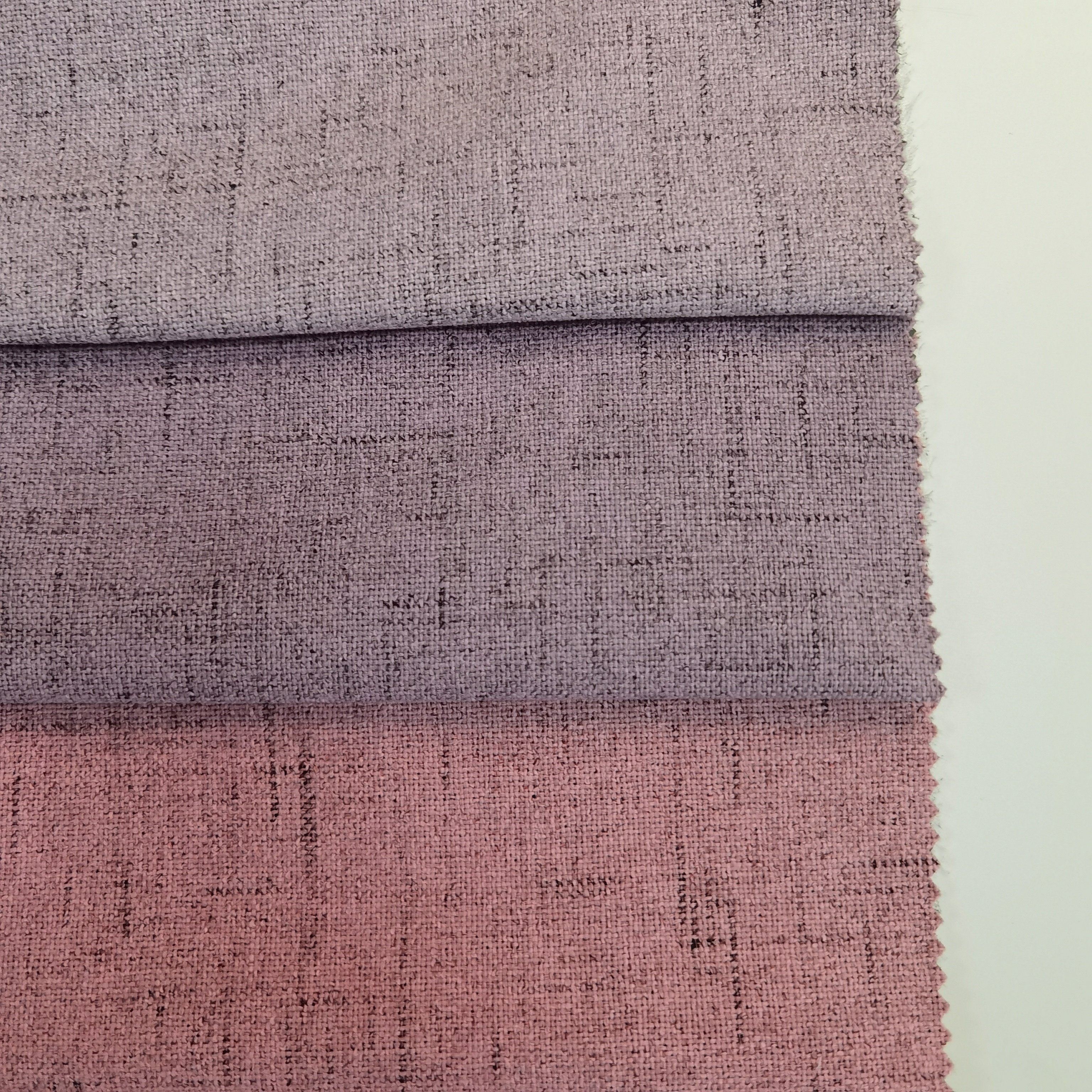 3 Pass Gray Coating Textured Linen Slub Blackout Fabric for Curtains