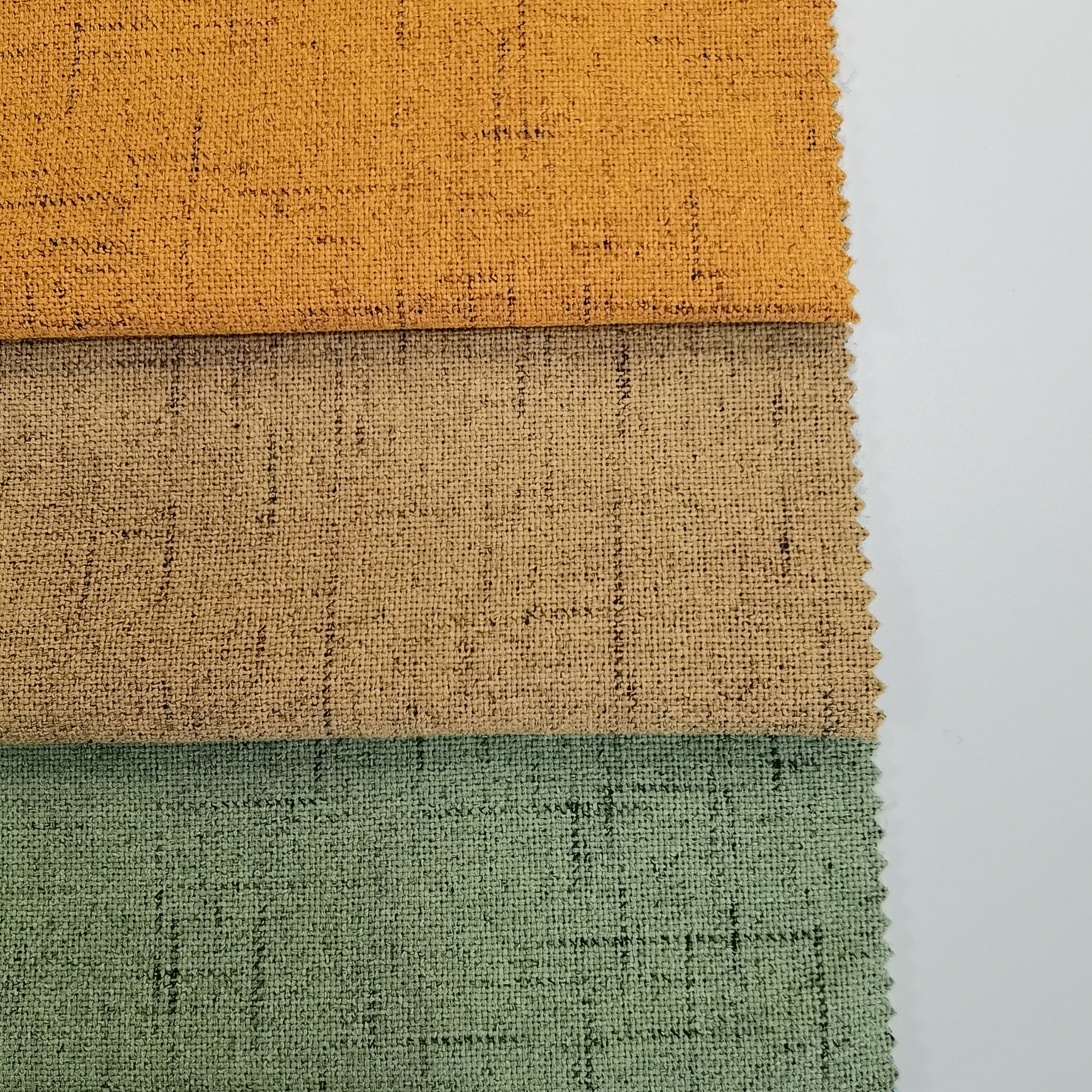 3 Pass Gray Coating Textured Linen Slub Blackout Fabric for Curtains