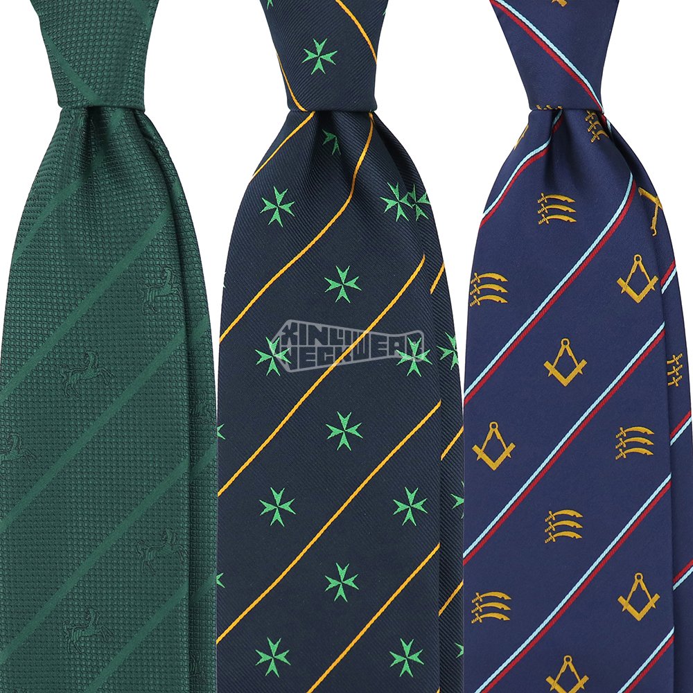 Custom 5Cm Skinny Pattern Striped Polyester Woven Business Style Neckties Wide Stripes Neck Ties