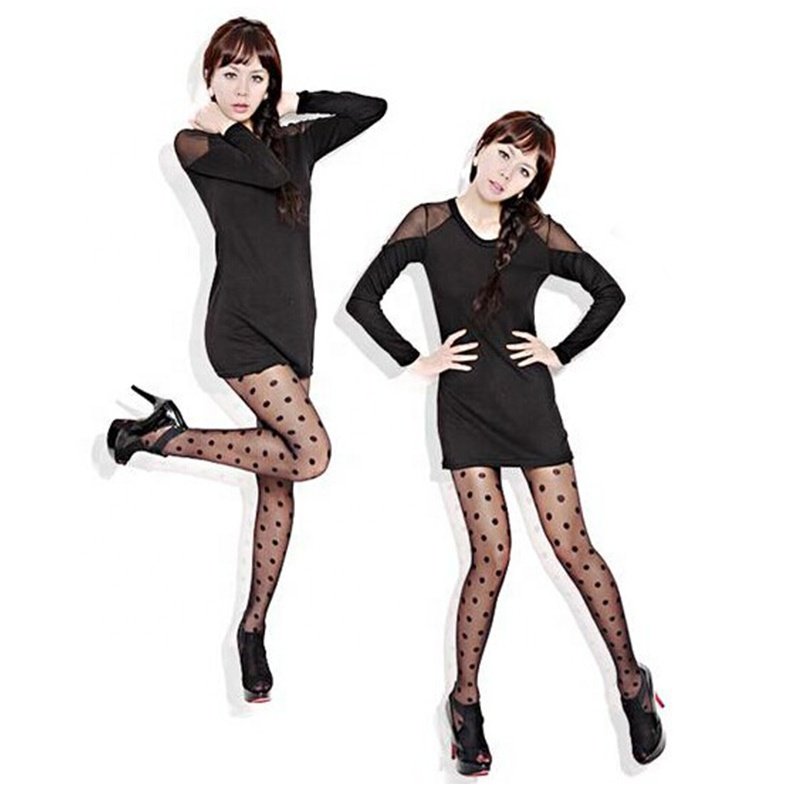 Dot Vintage Pantyhose Lady Sexy Sheer Lace Stockings Tights Fashion Sweet Girl Sexy ladies black pattern jacquard pantyhose