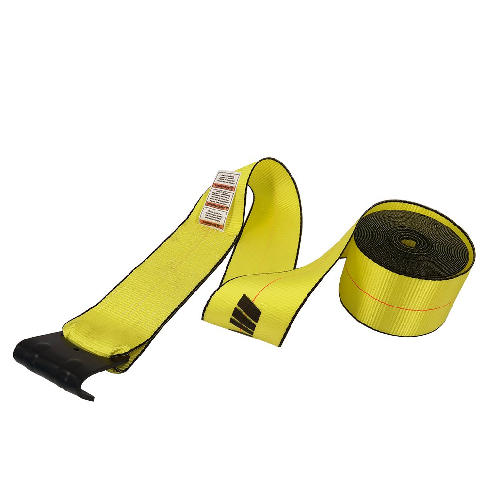 VINEET 4''x30' Heavy Duty Custom Yellow Winch Straps Trailer Strap Tie-Downs 4" winch strap with flat hook
