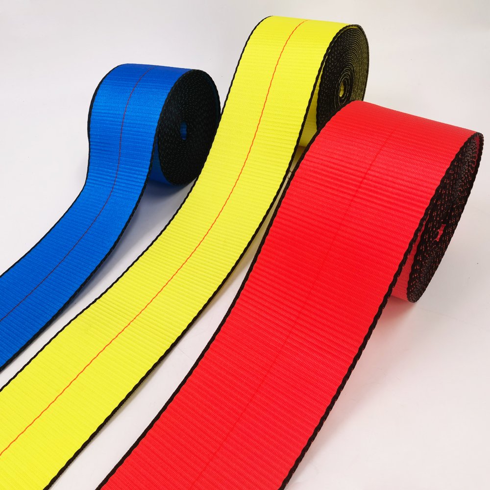 VINEET 4''x30' Heavy Duty Custom Yellow Winch Straps Trailer Strap Tie-Downs 4" winch strap with flat hook