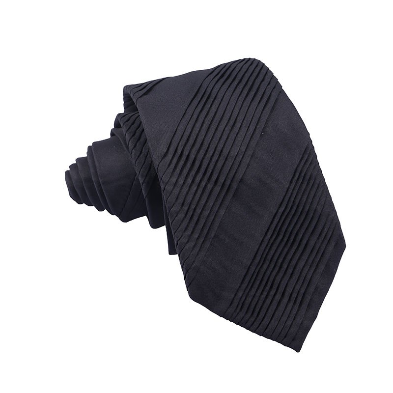 Solid Ties Printed Polyester Gravata Drapeada Pleated Neck Ties