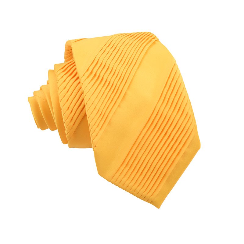 Solid Ties Printed Polyester Gravata Drapeada Pleated Neck Ties