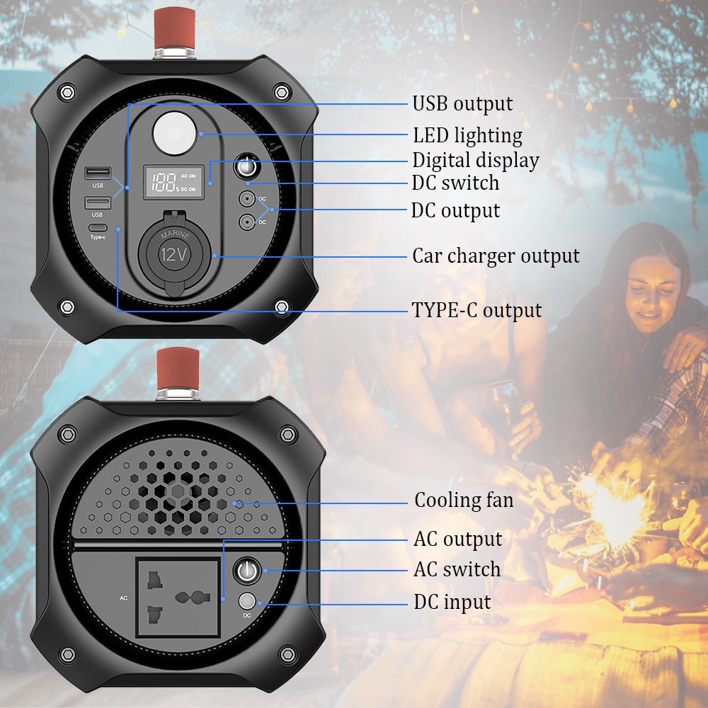 Solar powered atmospheric water generator 277.5Wh portable power station 300w back up battery
