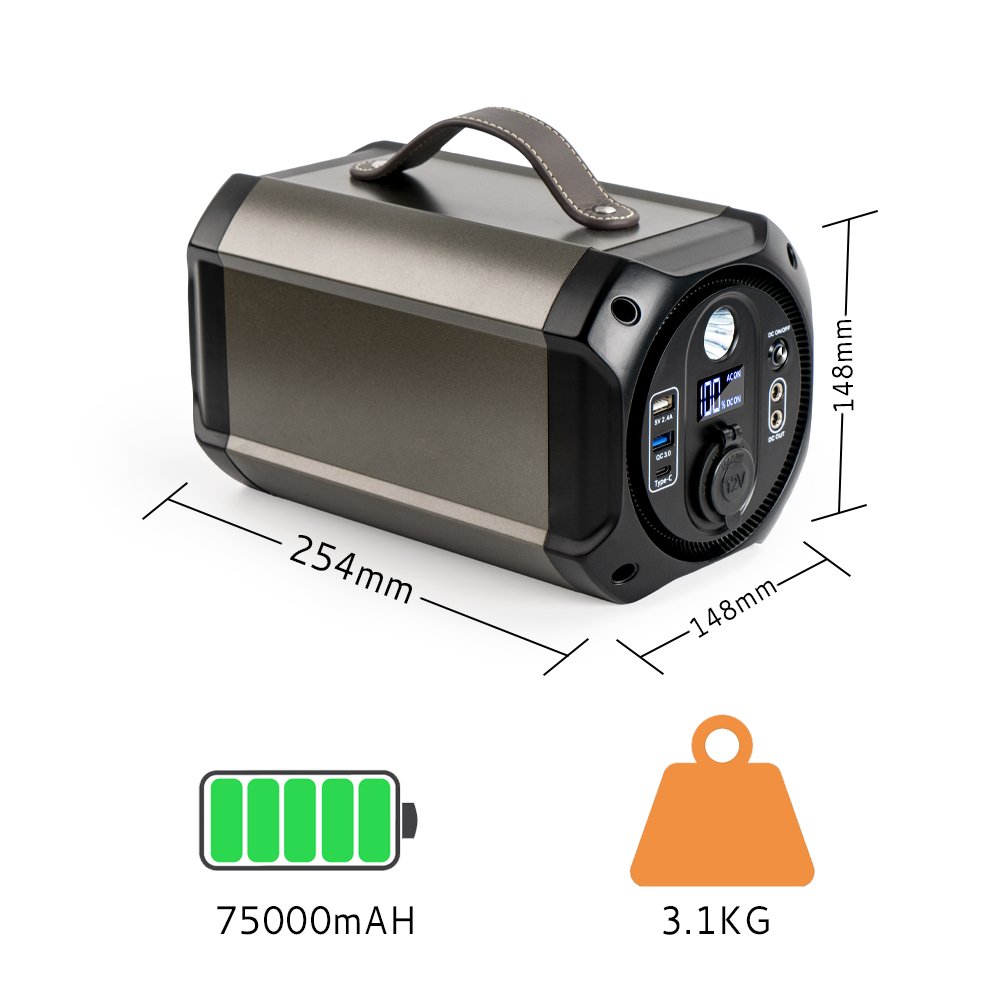 Solar powered atmospheric water generator 277.5Wh portable power station 300w back up battery
