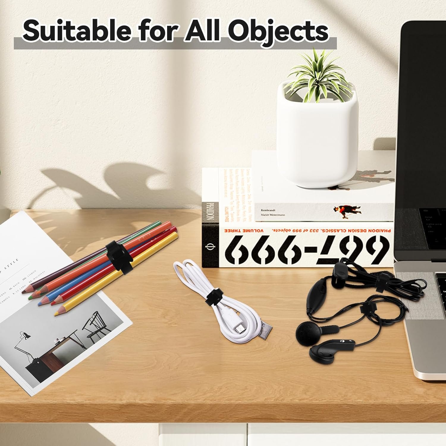 Reusable Cable Ties,Adjustable Cord Straps,Cable Organizer,Cord Wrap And Hook Loop Cords Management - Black