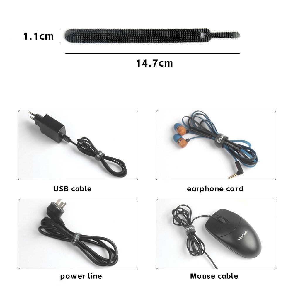 Colorful Flexible Double Side Nylon Carry Self Organizers magic Tie Straps Adjustable Hook Loop Cable Tie