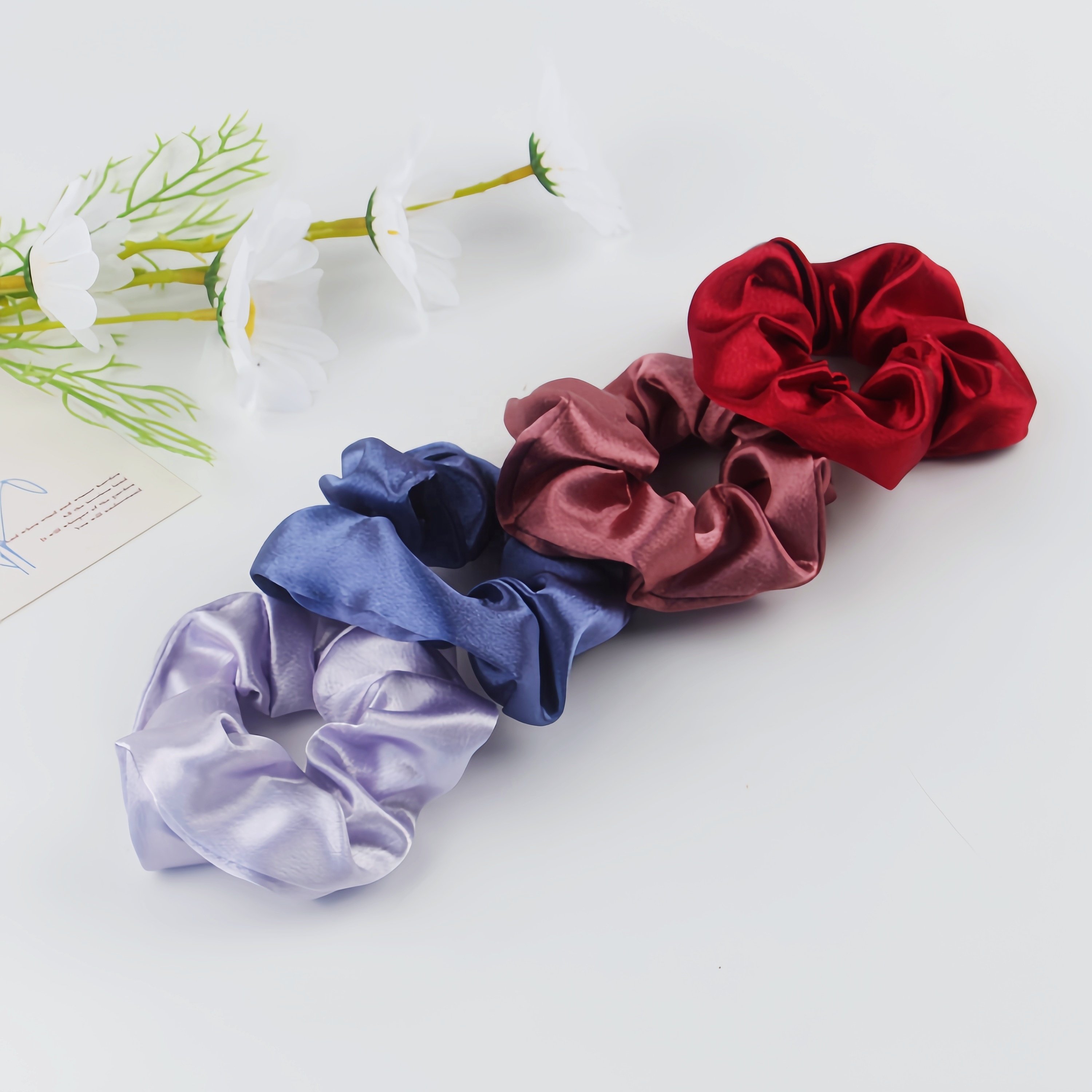 Factory Custom Eco Friendly scrunchies Multicolor Comfortable Hair Rope Fashion Stain Hair Scrunchies For Girls Hair Accessories