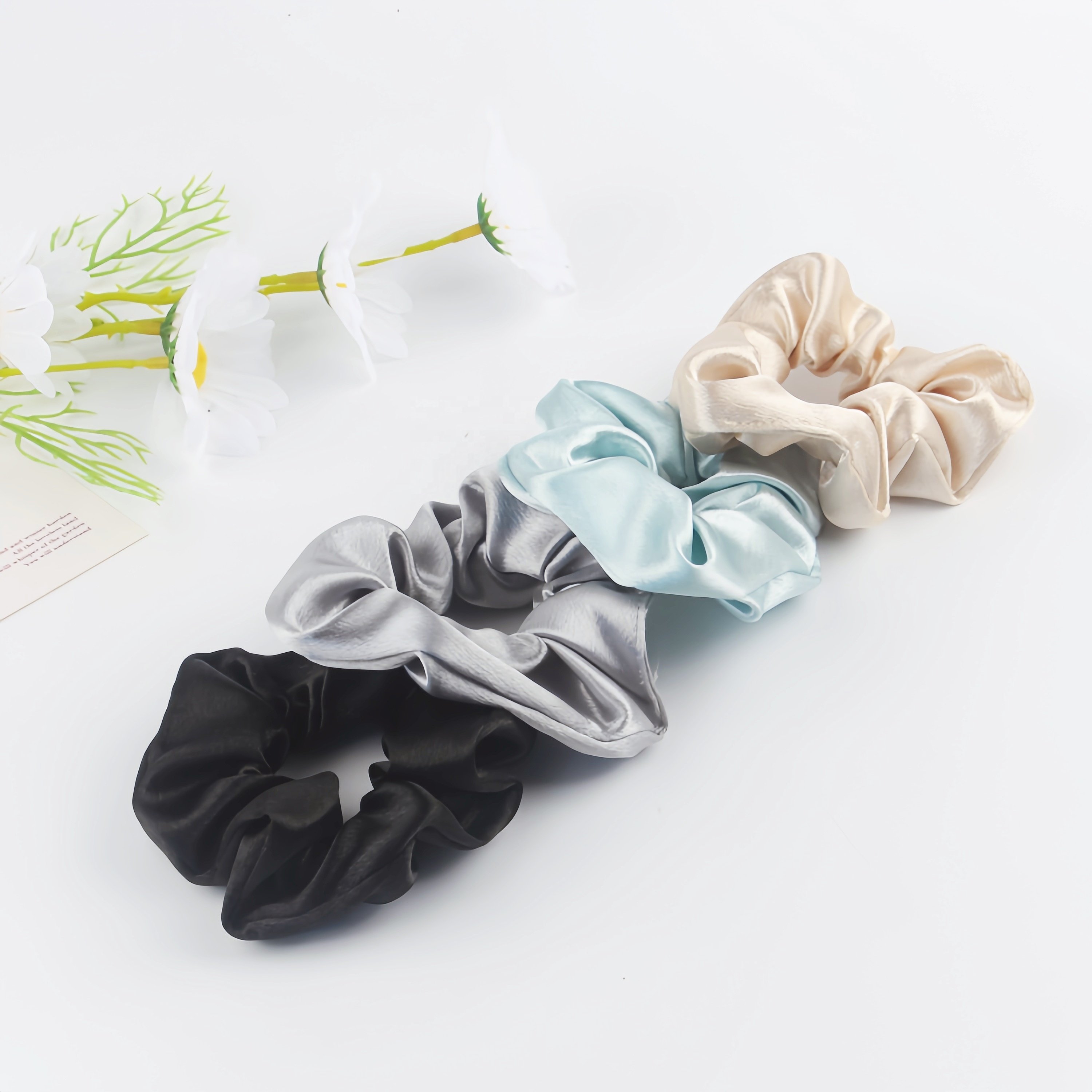 Factory Custom Eco Friendly scrunchies Multicolor Comfortable Hair Rope Fashion Stain Hair Scrunchies For Girls Hair Accessories