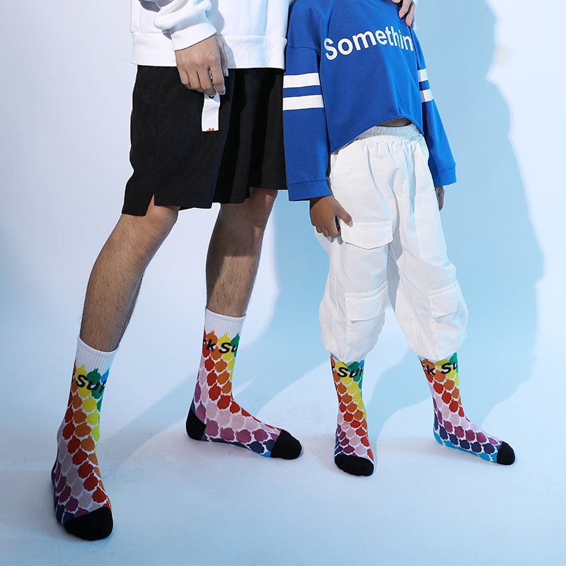 Custom Print Socks Logo Men's Fashion High Quality Tie Dye Sock Women