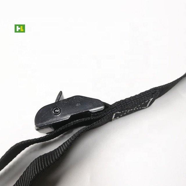 Heavy duty E-coat cam buckle 1m black tie down straps with 45 degrees heat cutting end
