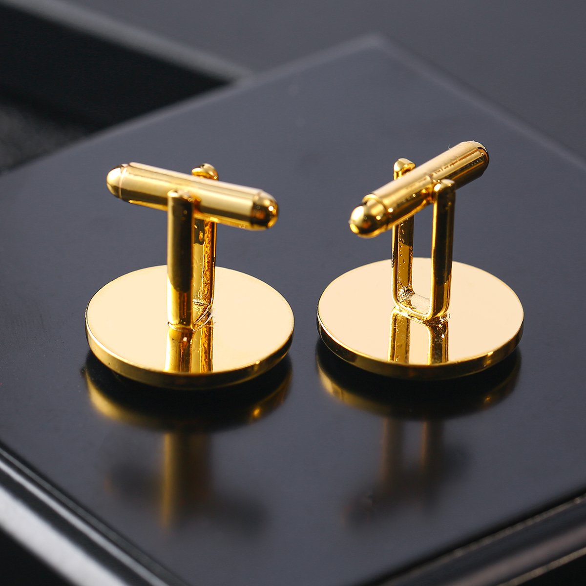 Wholesale Gold Plated Make Custom Logo Epoxy Doming Metal Cufflinks High Quality Zinc Alloy Cufflinks for Men Luxury Presents