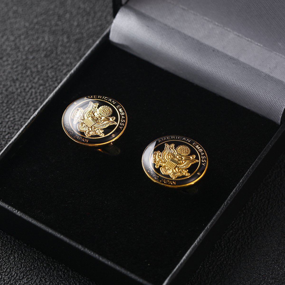 Wholesale Gold Plated Make Custom Logo Epoxy Doming Metal Cufflinks High Quality Zinc Alloy Cufflinks for Men Luxury Presents