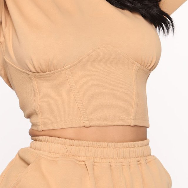 Wholesale custom Women's Oversized Cropped Hoodie and Joggers set Loungewear clothing womens 2 piece set tracksuit