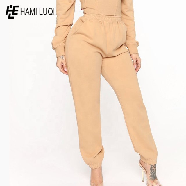 Wholesale custom Women's Oversized Cropped Hoodie and Joggers set Loungewear clothing womens 2 piece set tracksuit