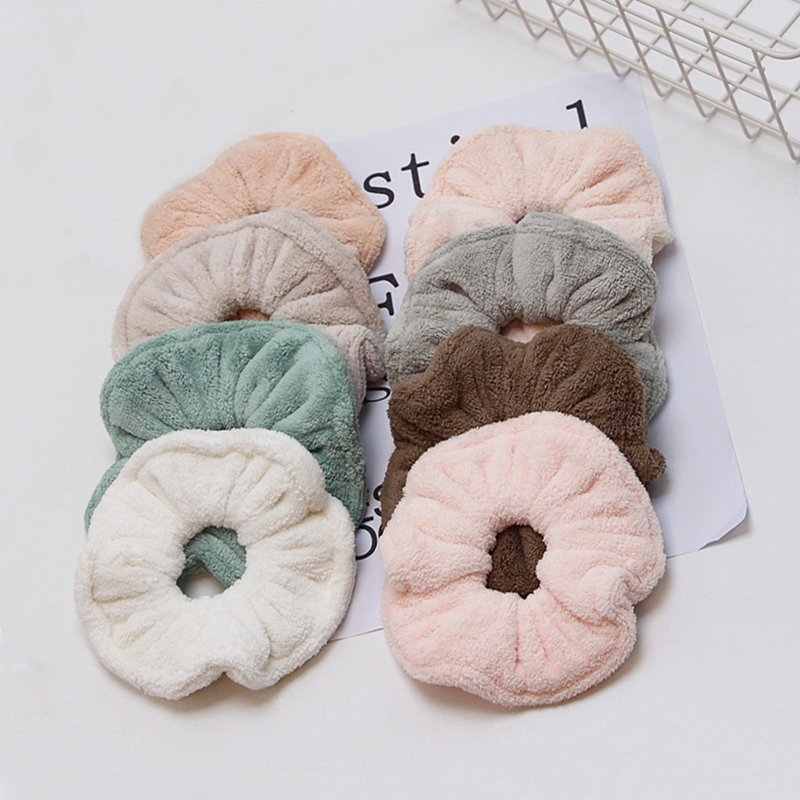 Soft xxl Bathroom Microfiber Hair Drying Scrunchies for Frizz Free Heating Hair Drying Towel Hair Bands