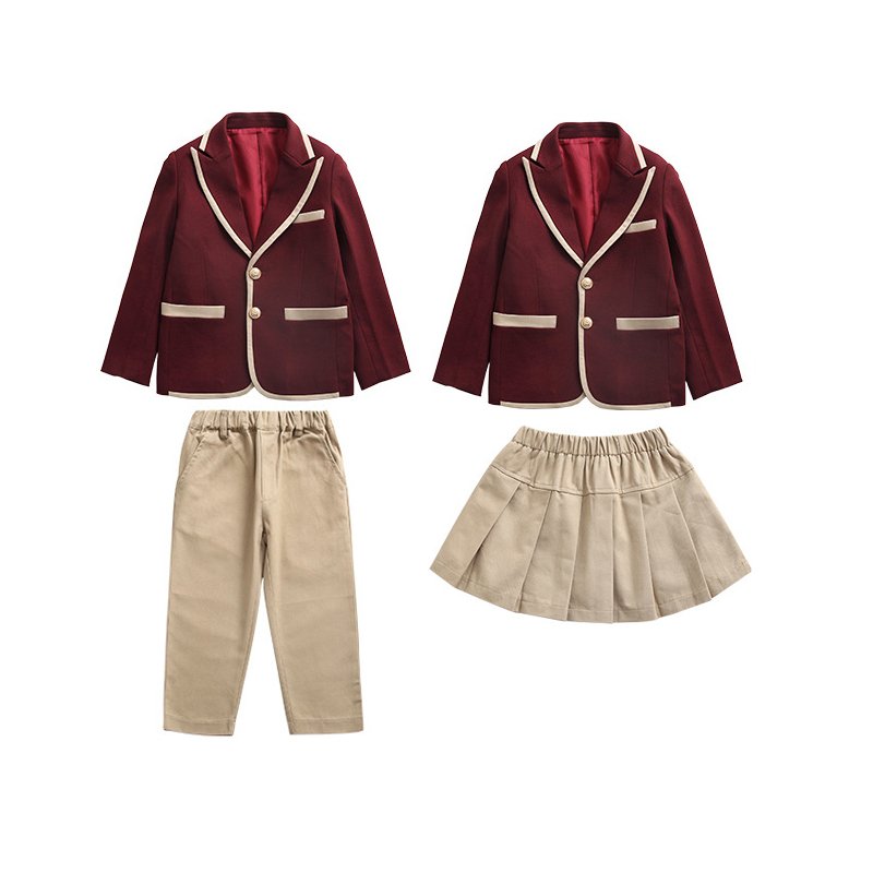 Custom Wholesale Boys and Girls Kindergarten Primary School Uniform High School Blazer Uniforms set