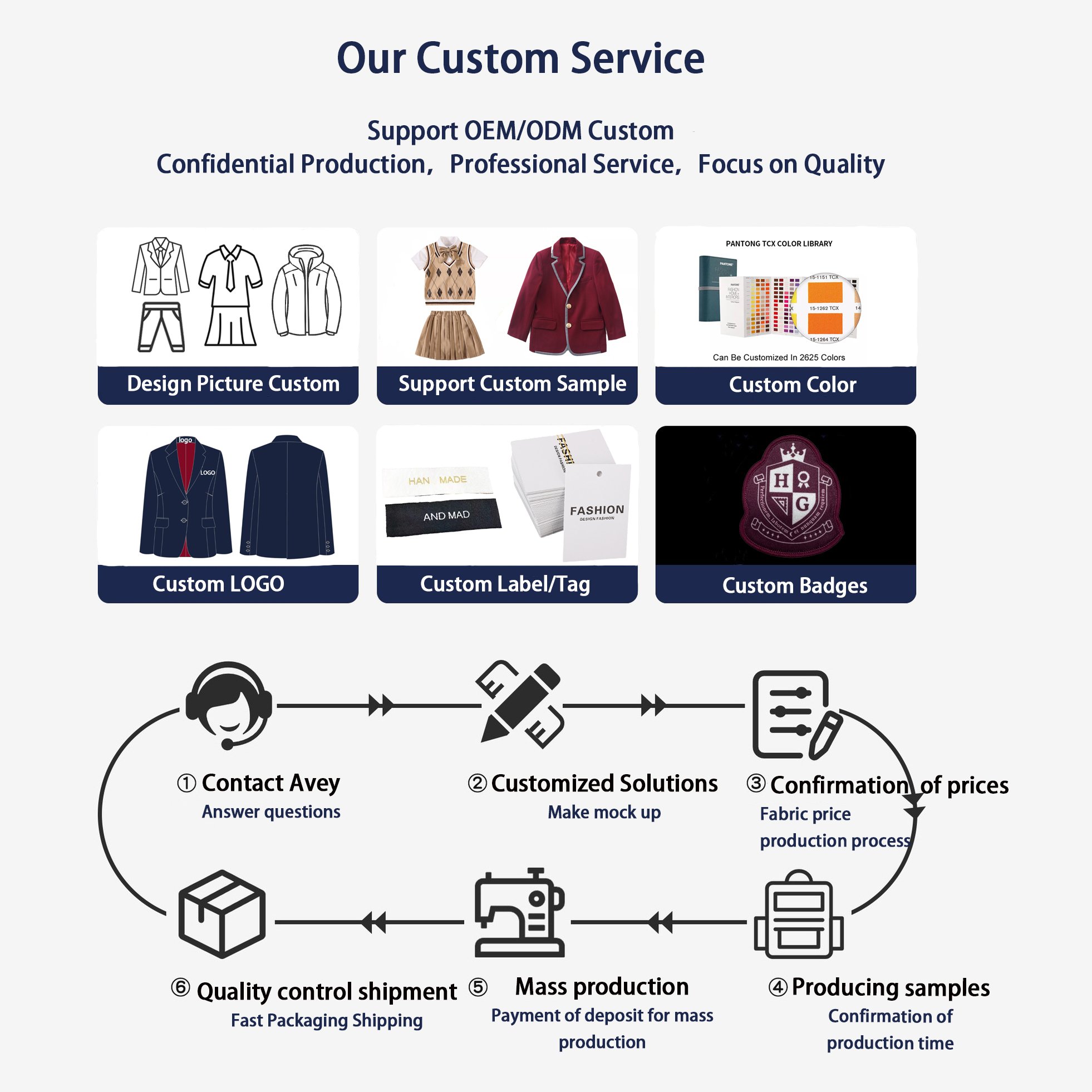 Custom Wholesale Boys and Girls Kindergarten Primary School Uniform High School Blazer Uniforms set