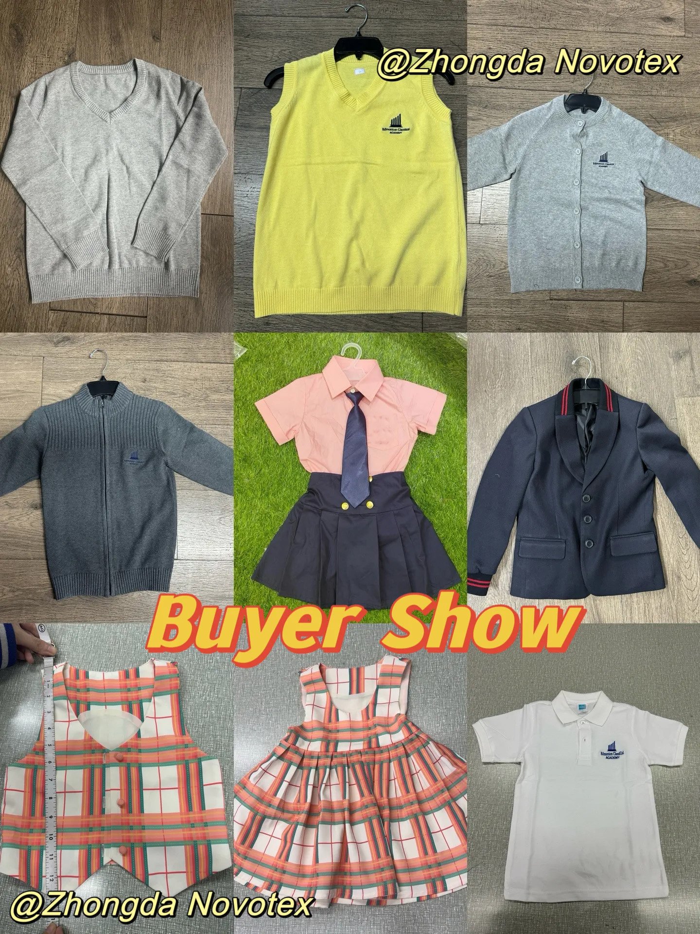 Custom Wholesale Boys and Girls Kindergarten Primary School Uniform High School Blazer Uniforms set