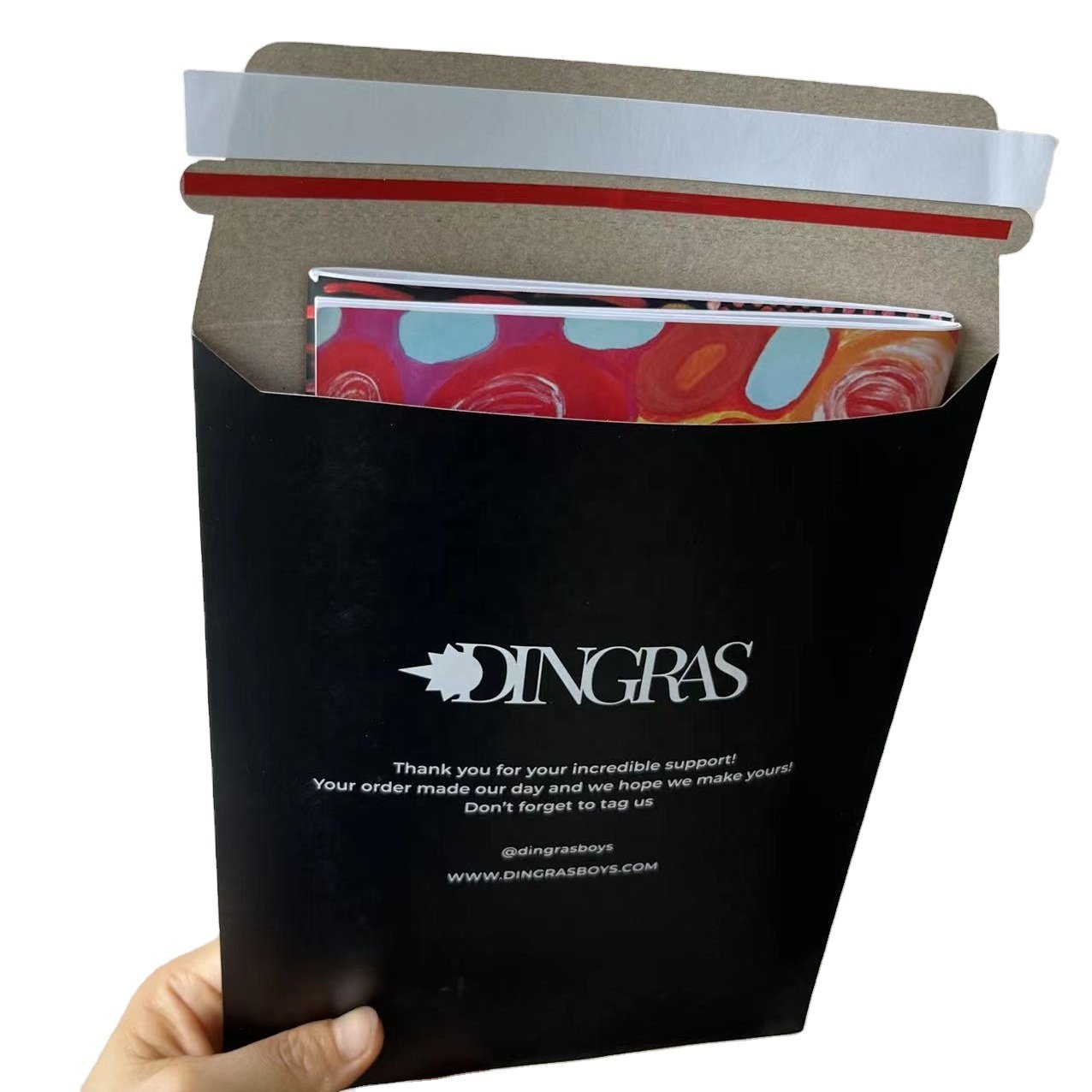 Custom Decorative Black Paper Shipping Mailing Envelopes Bag Courier Mailer Envelopes with your company logo
