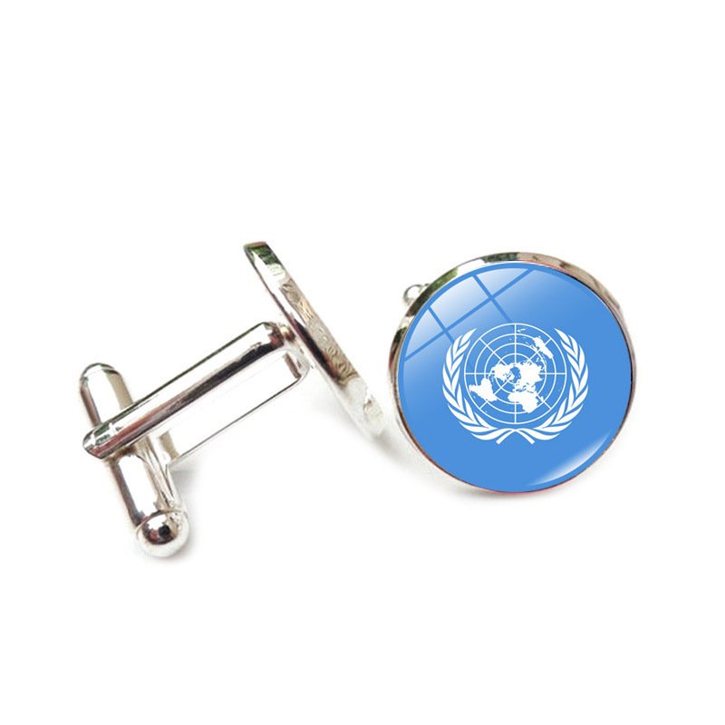 Wholesale Palestinian flag Cufflinks Custom Logo Time Gemstone Shirt Cufflinks Button Customization Cufflink For Man