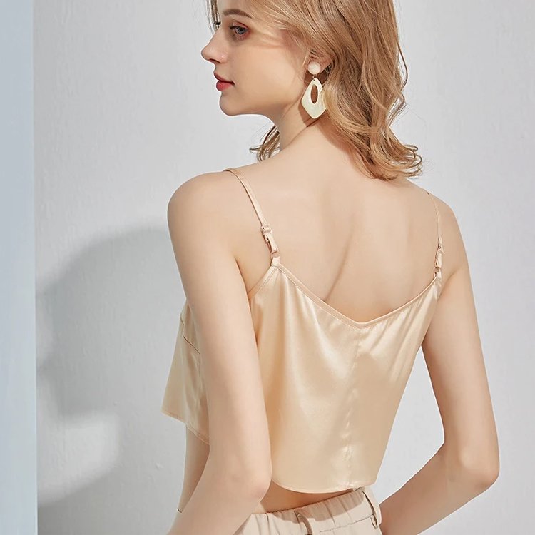 Wholesale price luxury silk Cami Top pajamas custom fit Silk Sexy Camisole 100% mulberry silk camisole