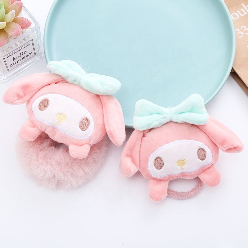 Sanrios cute Fashion Cute Trendy Hair Rope Rubber Bands Scrunchie Headband Elastic Hair Bands Plush Hairpin
