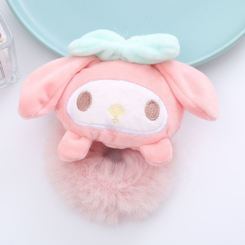 Sanrios cute Fashion Cute Trendy Hair Rope Rubber Bands Scrunchie Headband Elastic Hair Bands Plush Hairpin