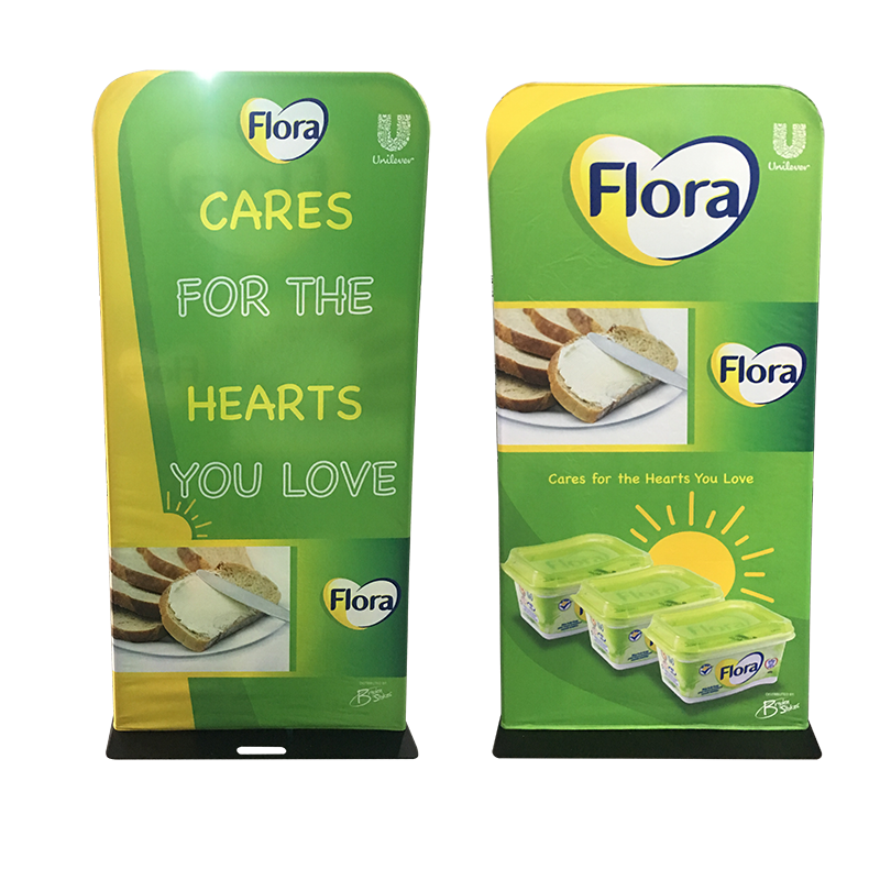 Brand New Product Customize Pop Up Ez Straight Tube Banner Stand Curved Tension Fabric Tube Display Slim Wave