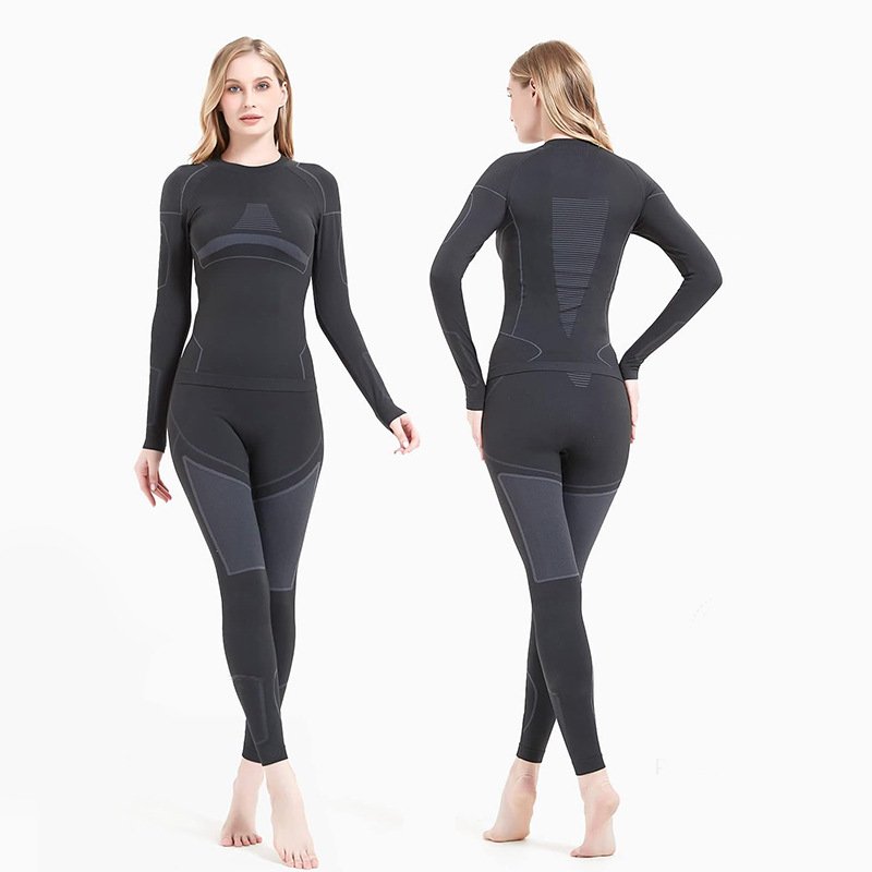 Womens Thermal Underwear Set Skiing Winter Warm Base Layers Tight Long Johns Top & Bottom