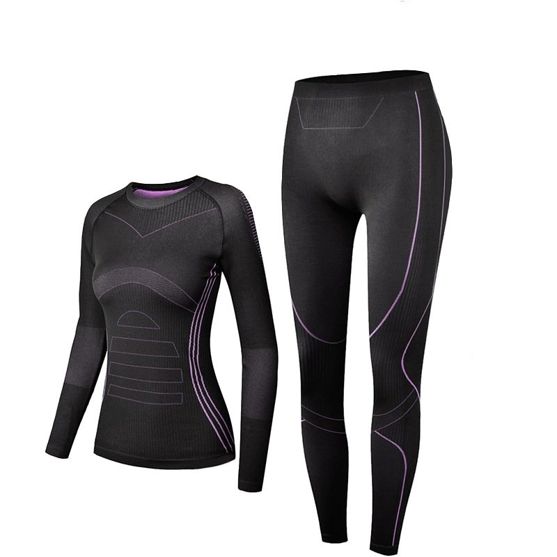 Womens Thermal Underwear Set Skiing Winter Warm Base Layers Tight Long Johns Top & Bottom